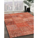 Machine Washable Contemporary Fire Red Rug in a Family Room, wshcon942