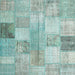 Contemporary Tiffany Blue Patchwork Rug, con944