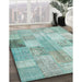 Machine Washable Contemporary Tiffany Blue Rug in a Family Room, wshcon944
