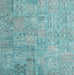 Contemporary Seafoam Green Patchwork Rug, con945