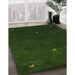 Contemporary Dark Forest Green Modern Rug in Family Room, con946