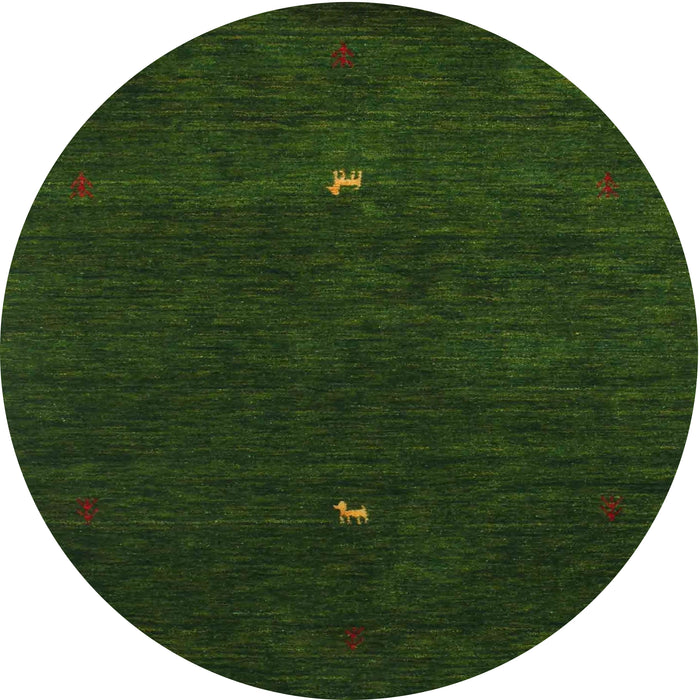 Sideview of Contemporary Dark Forest Green Modern Rug, con946
