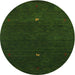 Sideview of Contemporary Dark Forest Green Modern Rug, con946