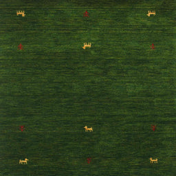 Square Contemporary Dark Forest Green Modern Rug, con946