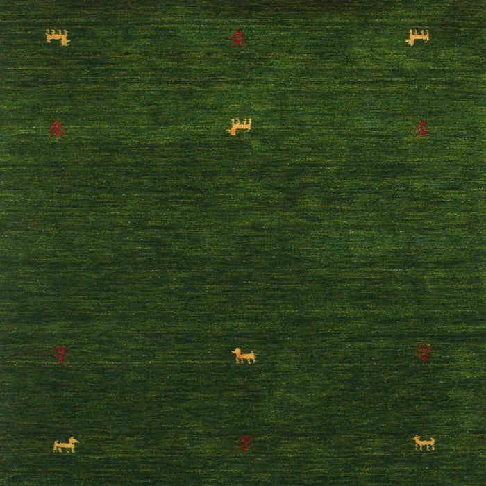 Square Contemporary Dark Forest Green Modern Rug, con946