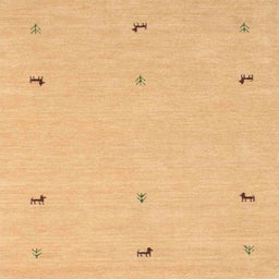 Square Contemporary Orange Solid Rug, con947