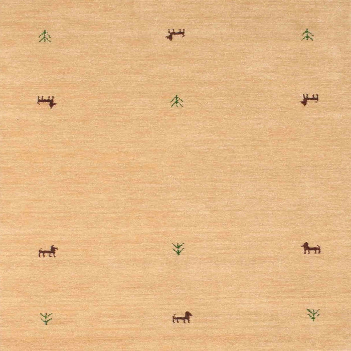 Square Contemporary Orange Solid Rug, con947