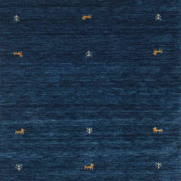 Sideview of Machine Washable Contemporary Deep-Sea Blue Rug, wshcon948