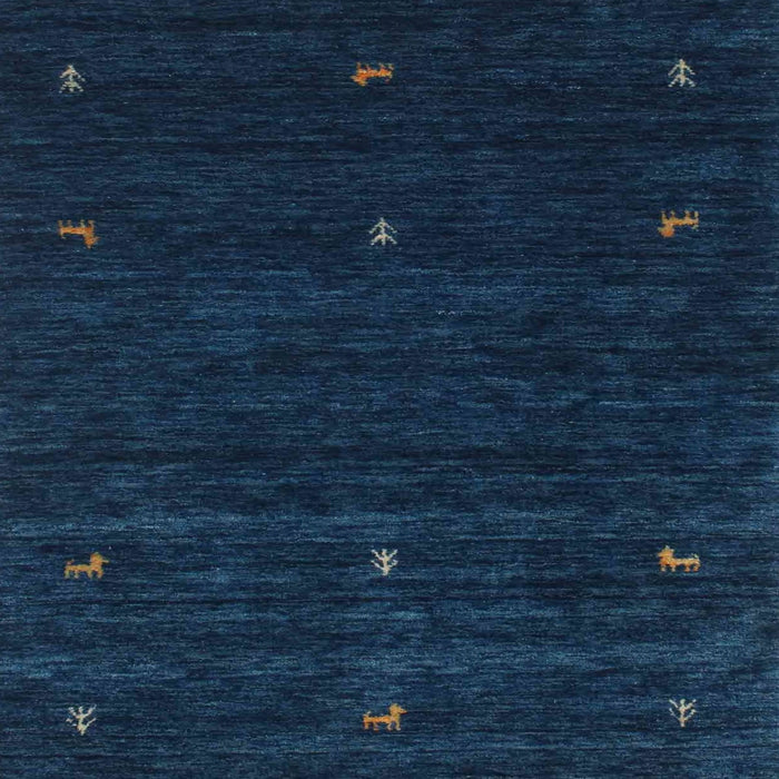 Sideview of Machine Washable Contemporary Deep-Sea Blue Rug, wshcon948
