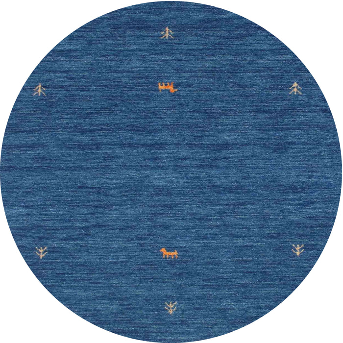 Sideview of Contemporary Blue Modern Rug, con949