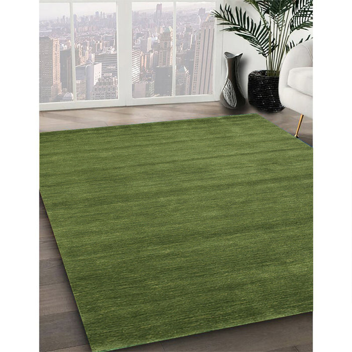 Contemporary Seaweed Green Modern Rug in Family Room, con94