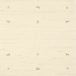 Sideview of Machine Washable Contemporary Navajo White Rug, wshcon950