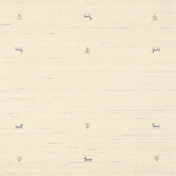 Sideview of Machine Washable Contemporary Navajo White Rug, wshcon950