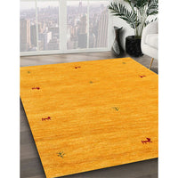 Contemporary Dark Orange Modern Rug, con951