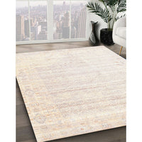 Contemporary Champagne Beige Solid Rug, con955