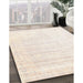 Contemporary Champagne Beige Solid Rug in Family Room, con955