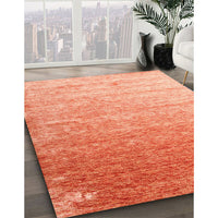 Contemporary Orange Red Modern Rug, con956