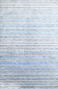 Machine Washable Contemporary Pale Blue Lily Blue Rug, wshcon959