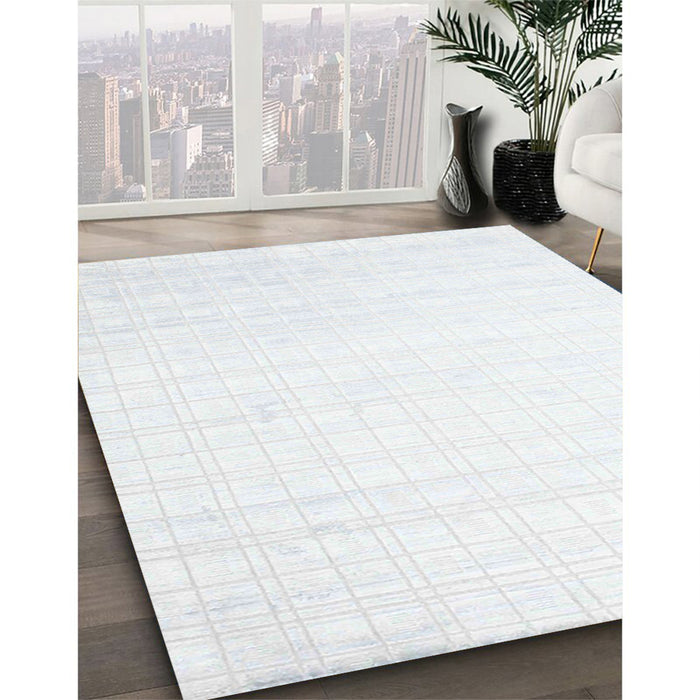 Machine Washable Contemporary Water Blue Rug in a Family Room, wshcon963
