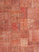 Contemporary Red Patchwork Rug, con964