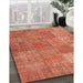 Machine Washable Contemporary Fire Red Rug in a Family Room, wshcon964