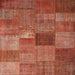 Square Contemporary Red Patchwork Rug, con965