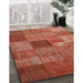 Machine Washable Contemporary Red Rug in a Family Room, wshcon965