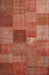 Contemporary Red Patchwork Rug, con965