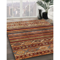 Contemporary Saffron Red Modern Rug, con966