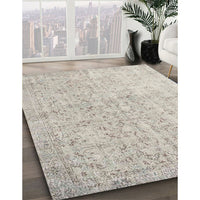 Contemporary Rosy Brown Pink Modern Rug, con968