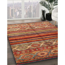 Contemporary Brown Oriental Rug in Family Room, con970