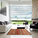 Square Machine Washable Contemporary Peru Brown Rug in a Living Room, wshcon970