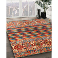 Contemporary Orange Brown Modern Rug, con972