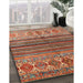 Machine Washable Contemporary Orange Brown Rug in a Family Room, wshcon972