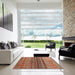 Square Contemporary Orange Brown Modern Rug in a Living Room, con972