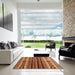 Square Contemporary Brown Modern Rug in a Living Room, con973