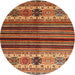 Square Machine Washable Contemporary Peru Brown Rug, wshcon973