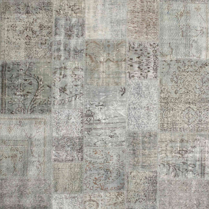 Contemporary Granite Gray Patchwork Rug, con974