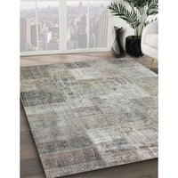 Contemporary Granite Gray Patchwork Rug, con974