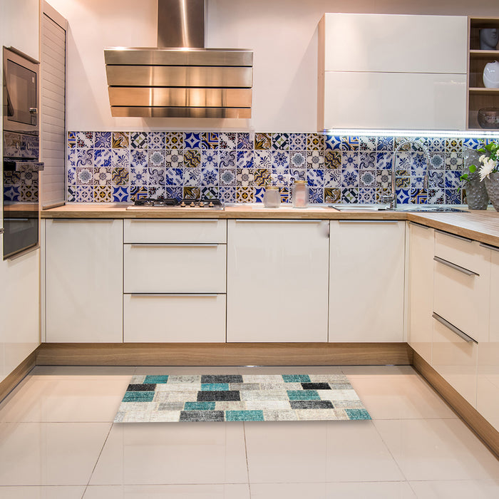 Machine Washable Contemporary Desert Sand Beige Rug in a Kitchen, wshcon976