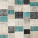 Square Contemporary Desert Sand Beige Patchwork Rug, con976