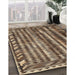 Contemporary Camel Brown Modern Rug in Family Room, con979