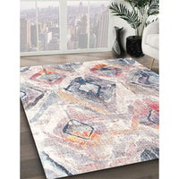 Contemporary Dark White Beige Modern Rug, con982