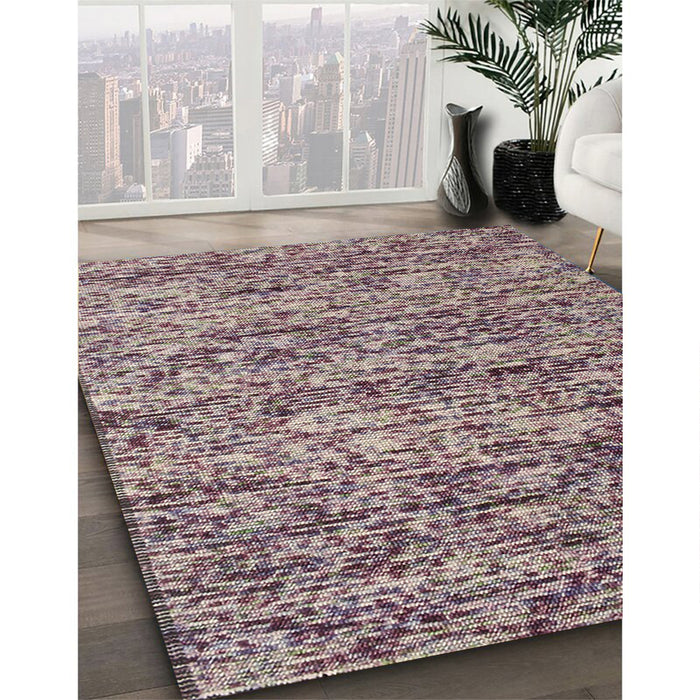 Contemporary Rosy Purple Modern Rug in Family Room, con988