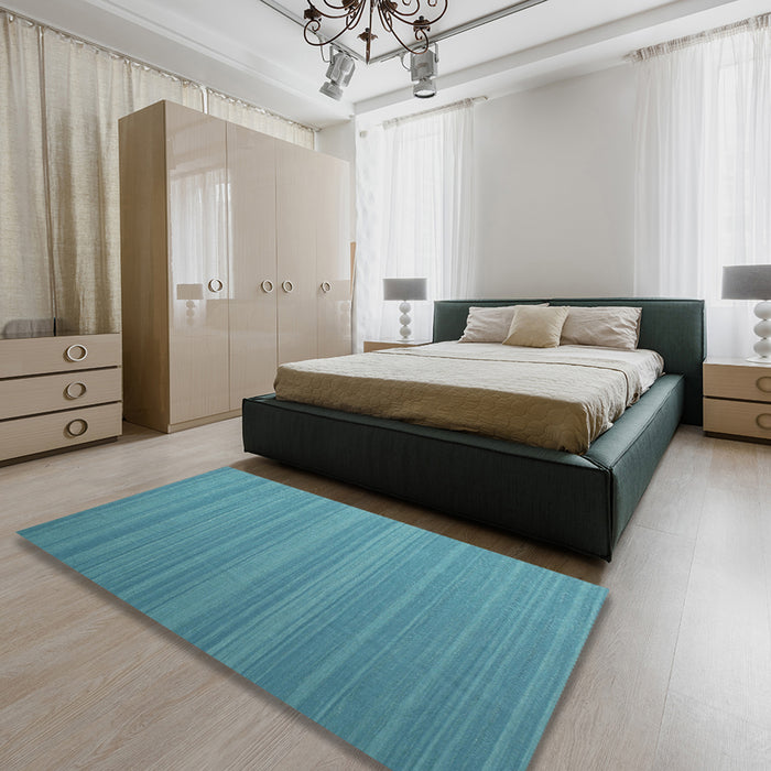 Contemporary Light Sea Green Modern Rug in a Bedroom, con991