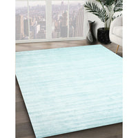 Contemporary Light Slate Blue Modern Rug, con994