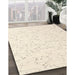 Contemporary Beige Solid Rug in Family Room, con995