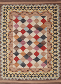 Machine Washable Contemporary Chestnut Brown Rug, wshcon997