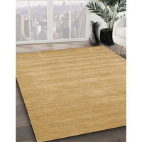 Contemporary Yellow Solid Rug, con99