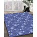 Machine Washable Transitional Sky Blue Rug in a Family Room, wshpat1blu